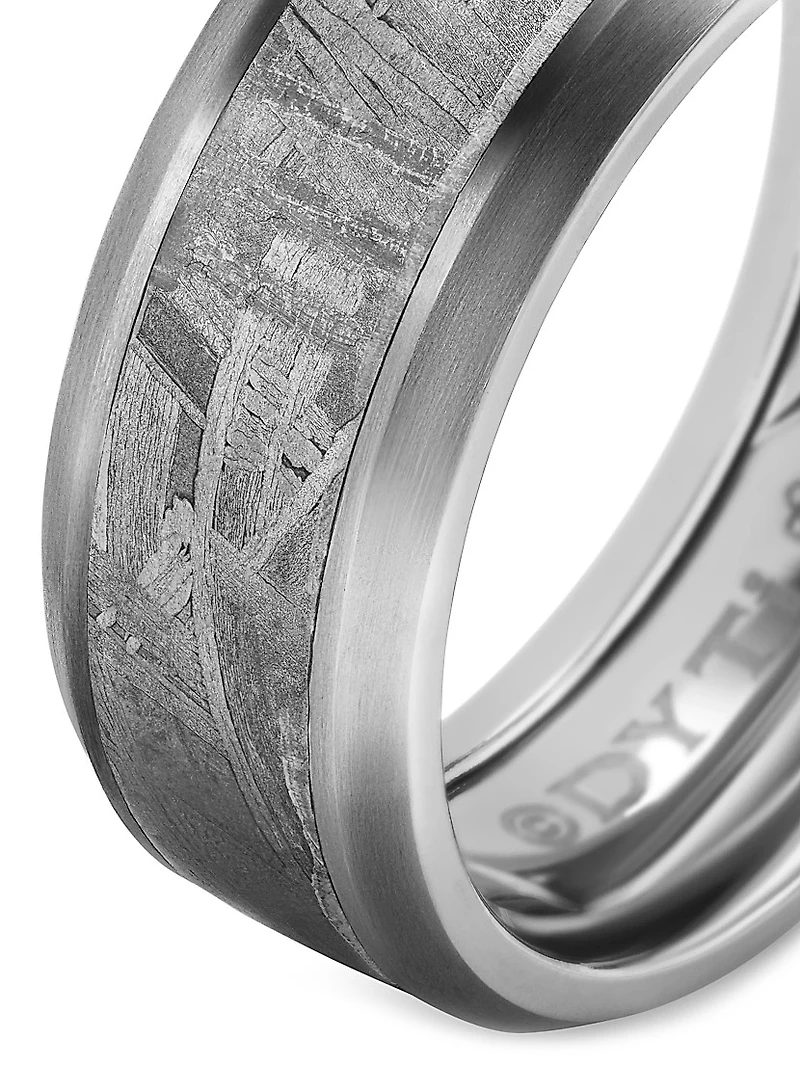 Beveled Band Ring Grey Titanium