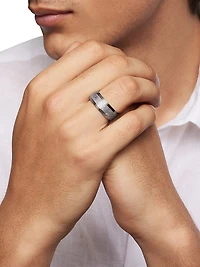 Beveled Band Ring Grey Titanium