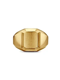 Deco Heirloom Signet Ring in 18K Yellow Gold, 17MM