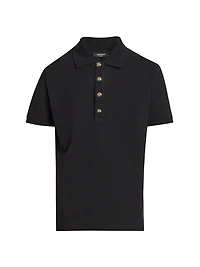 Jacquard Logo Stretch-Cotton Polo Shirt