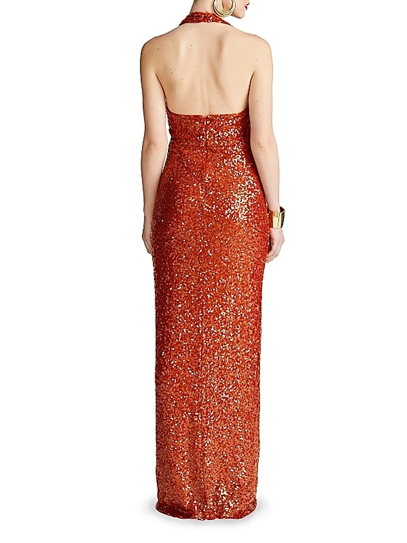 Svetlana Foil Sequin Gown