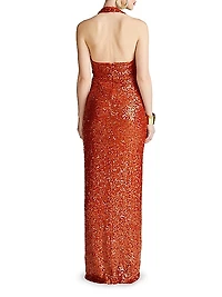 Svetlana Foil Sequin Gown