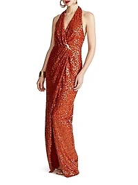 Svetlana Foil Sequin Gown