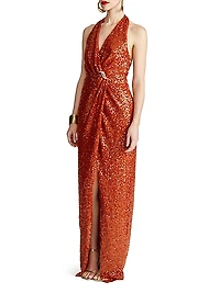 Svetlana Foil Sequin Gown