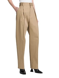 Straight-Leg Cotton Twill Trousers