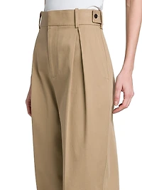 Straight-Leg Cotton Twill Trousers
