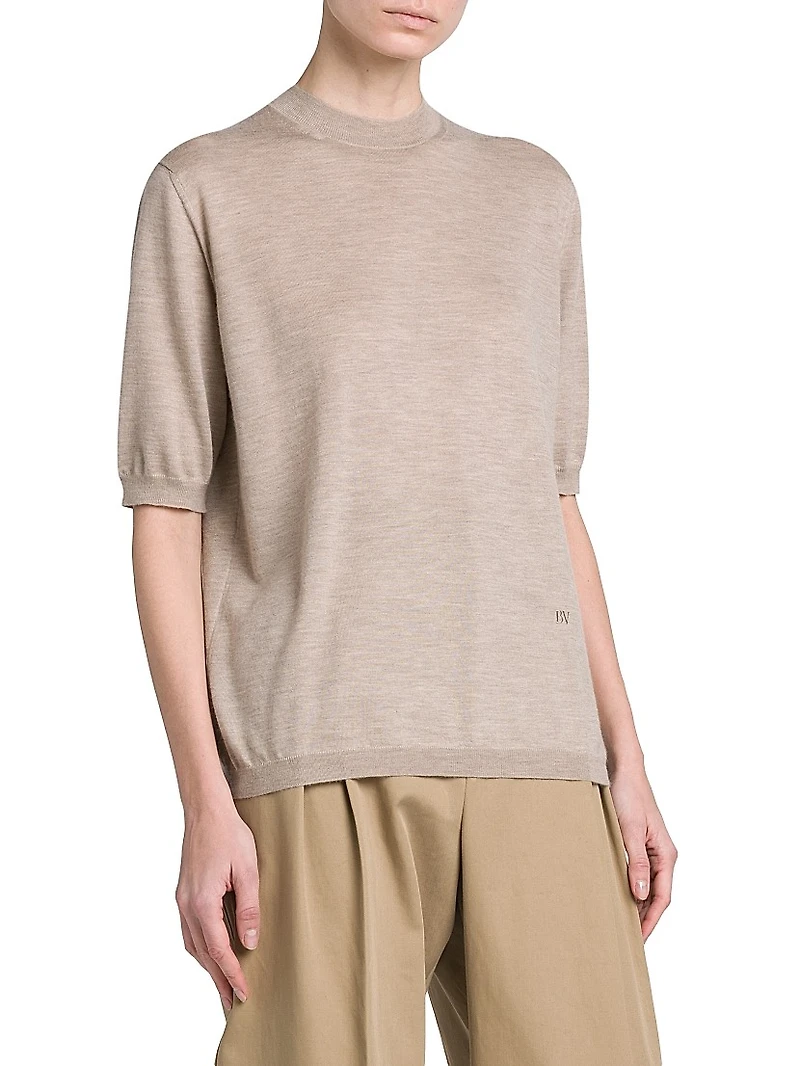Short-Sleeve Cashmere Sweater