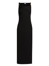 Crêpe Embellished Strap Slip Dress