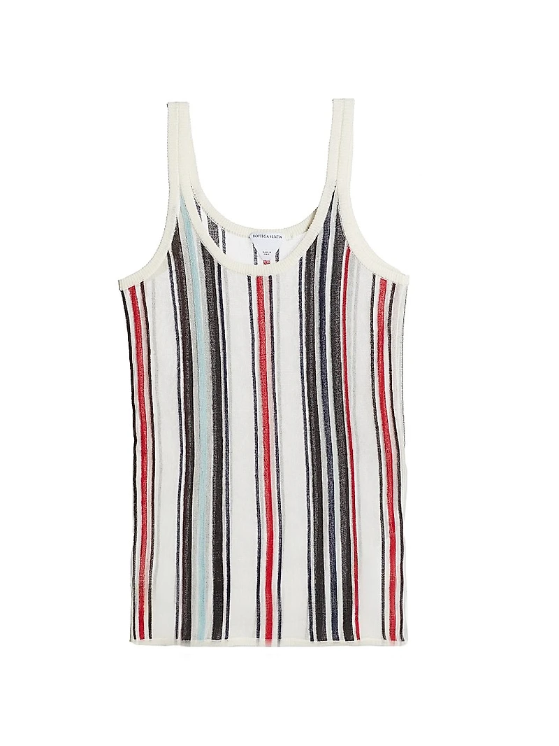 Striped Knit Scoopneck Tank Top