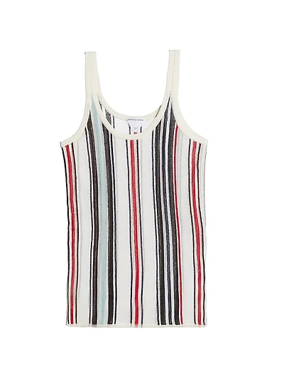 Striped Knit Scoopneck Tank Top