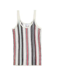 Striped Knit Scoopneck Tank Top