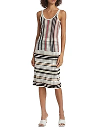 Striped Knit Scoopneck Tank Top