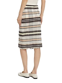 Stripe Cotton-Blend Midi-Skirt
