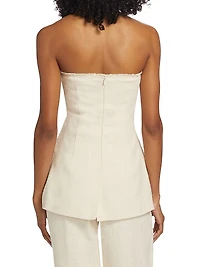 Spencer Cotton-Linen Strapless Blazer