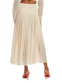 Kensington Silk Polka Dot Maxi Skirt