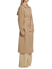 Cicladi Knit-Sleeve Trench Coat