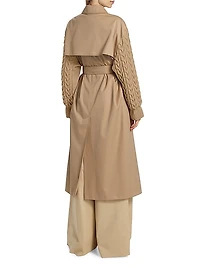 Cicladi Knit-Sleeve Trench Coat