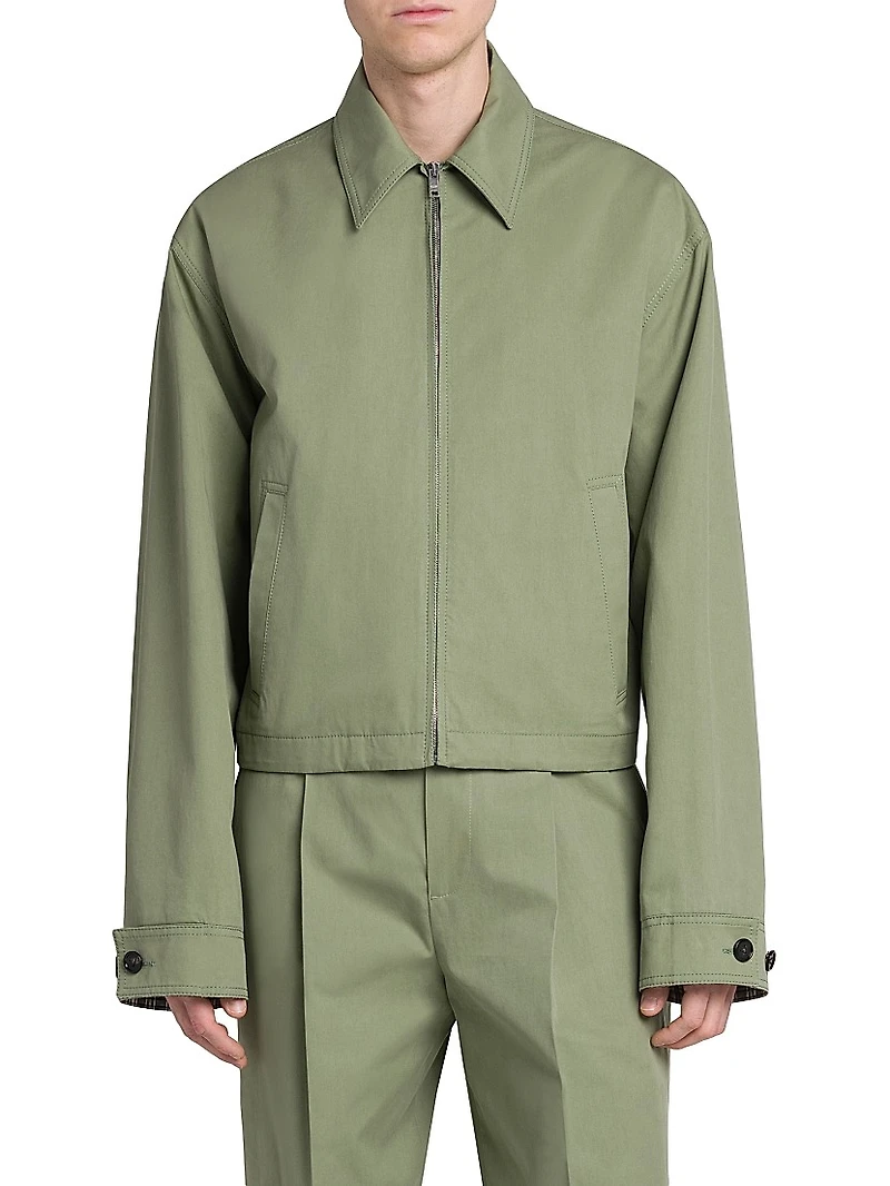 Double-Zip Cotton Work Jacket