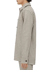 Intrecciato Leather Shirt Jacket