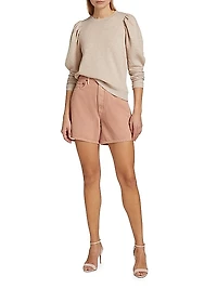 Stella Denim High-Rise Wide-Leg Shorts