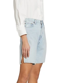 Vida Denim High-Rise Split Jean Shorts