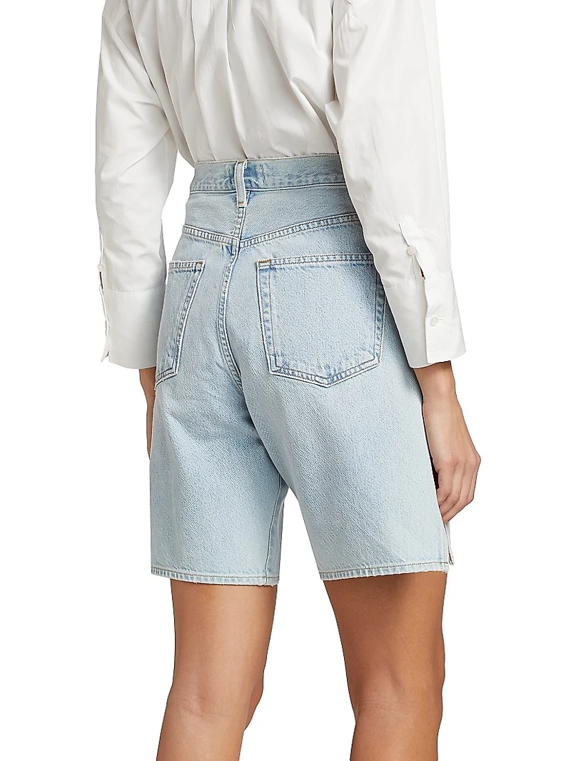 Vida Denim High-Rise Split Jean Shorts