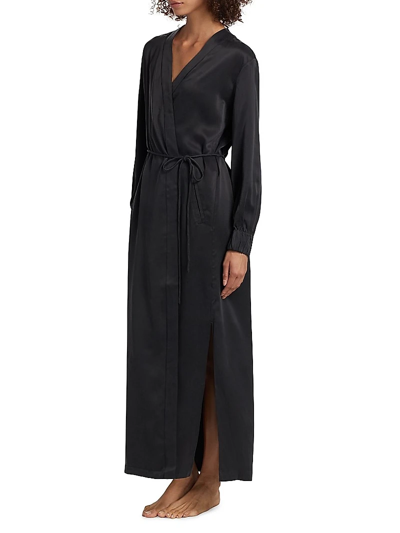 Washable Silk Long Robe