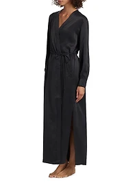 Washable Silk Long Robe