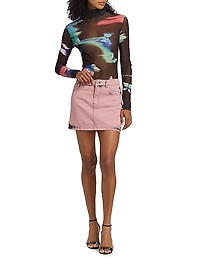 Overdyed Twill Miniskirt