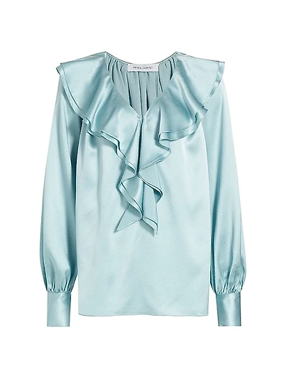 Ruffle V-Front Blouse