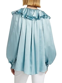 Ruffle V-Front Blouse