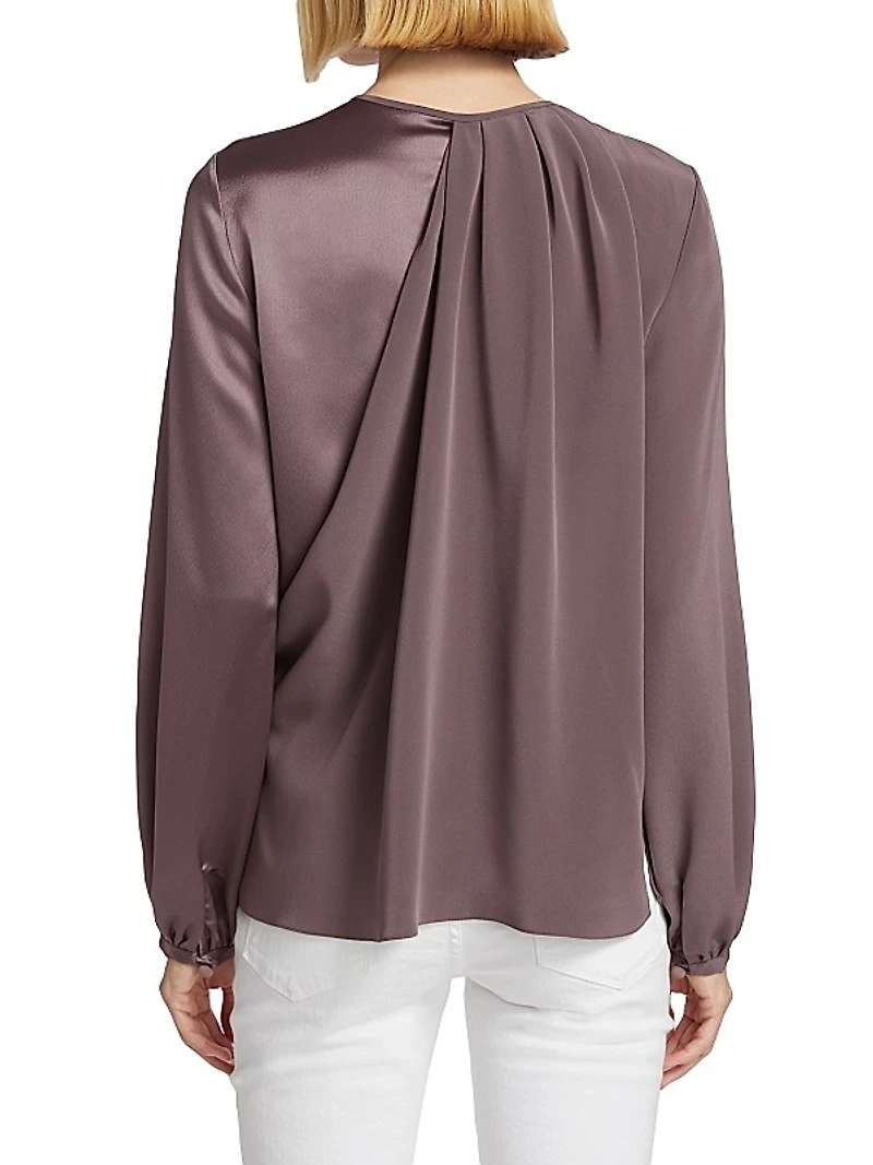 Crepe-Back-Satin Slim-Fit Blouse