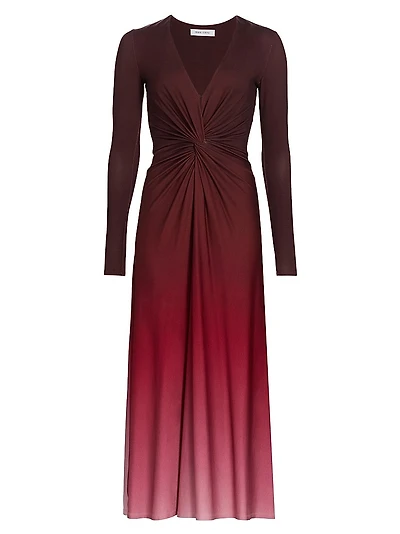 Twist-Front Midi-Dress