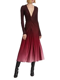 Twist-Front Midi-Dress