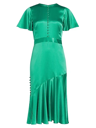 Victoria Flutter-Sleeve Cocktail Dress