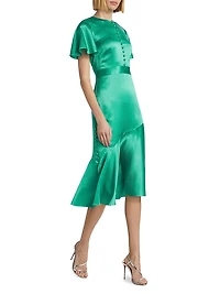 Victoria Flutter-Sleeve Cocktail Dress