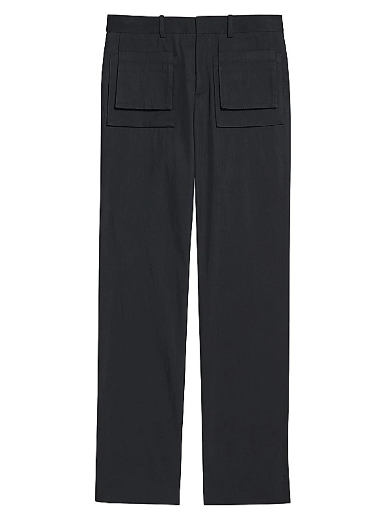 Cotton-Blend Straight-Leg Cargo Pants
