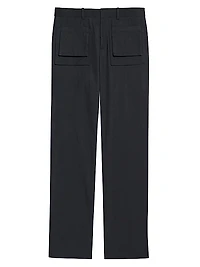 Cotton-Blend Straight-Leg Cargo Pants