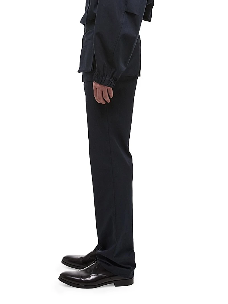 Cotton-Blend Straight-Leg Cargo Pants