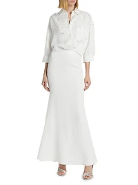 At Last Linen-Blend Maxi Skirt