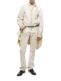 Cotton Button-Front Shirt Jacket