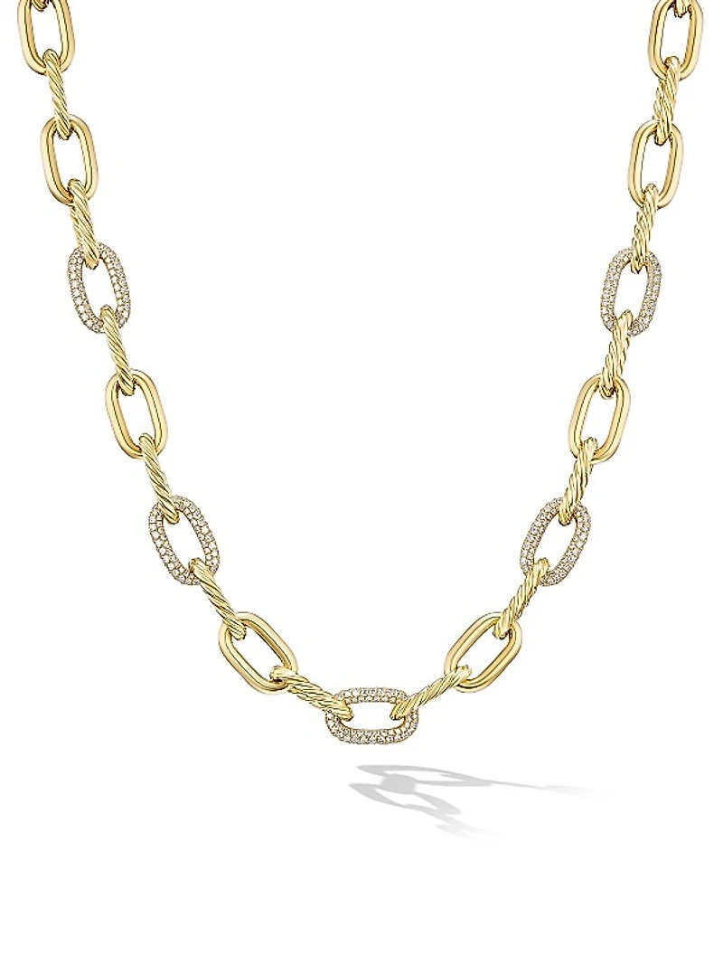 DY Madison Chain Necklace in 18K Yellow Gold with Diamonds