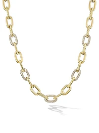 DY Madison Chain Necklace in 18K Yellow Gold with Diamonds