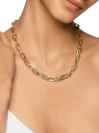 DY Madison Chain Necklace in 18K Yellow Gold with Diamonds