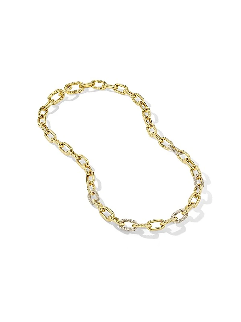 DY Madison Chain Necklace in 18K Yellow Gold with Diamonds