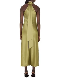 Pandora Satin Halterneck Midi-Dress