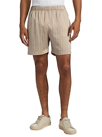 Striped Brushed Silk Shorts