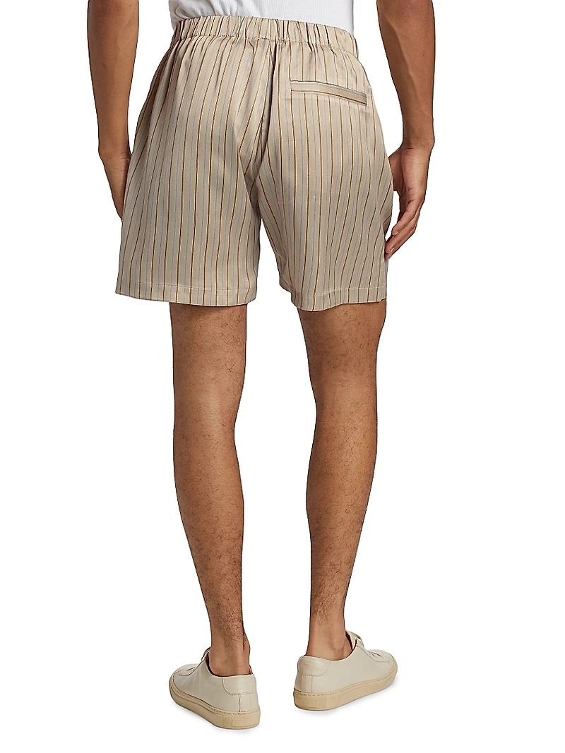 Striped Brushed Silk Shorts