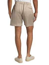 Striped Brushed Silk Shorts
