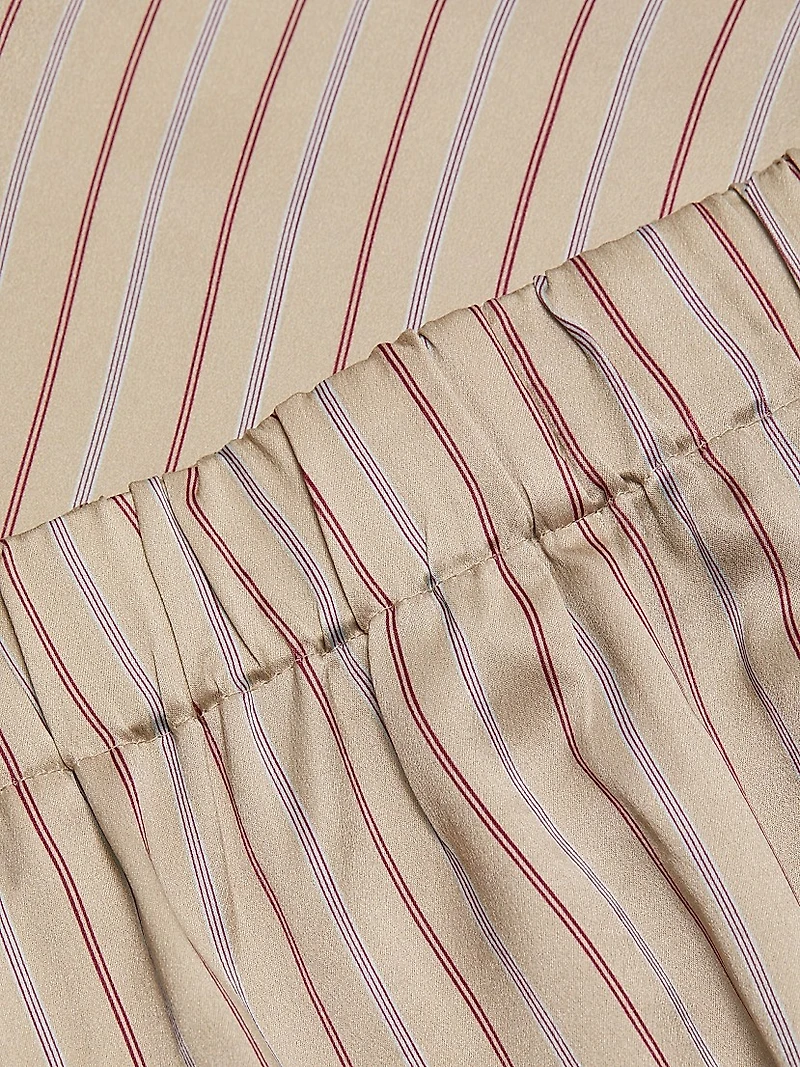 Striped Brushed Silk Shorts